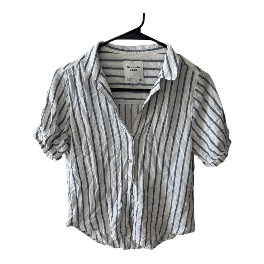 Abercrombie & Fitch Women's Striped Short Sleeve Blouse, Size XS